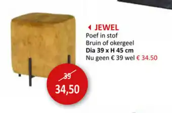 Weba Jewel Poef in stof Dia39x45cm aanbieding