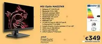 CompuDeals Msi optix mag274r aanbieding