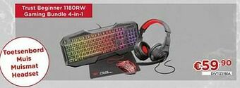 CompuDeals Trust beginner 1180rw gaming bundle 4-in-1 aanbieding