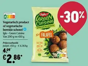 Delhaize Iglo green cuisine falafel aanbieding