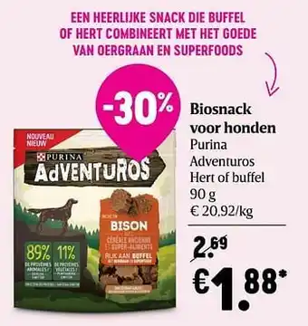 Delhaize Biosnack voor honden purina aanbieding