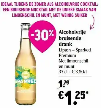Delhaize Alcoholvrije bruisende drank lipton aanbieding
