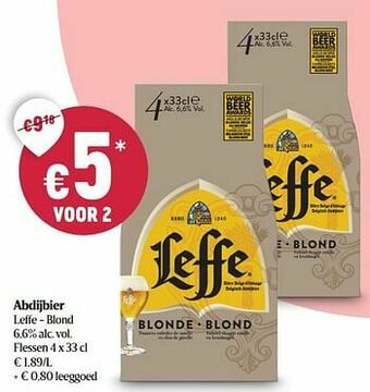 Delhaize Abdijbier leffe blond aanbieding