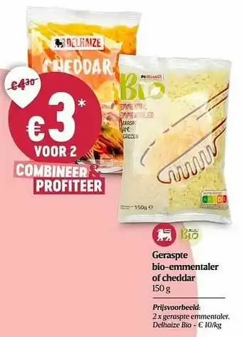 Geraspte emmentaler, delhaize bio