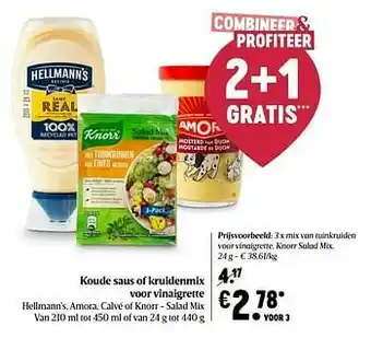 Delhaize Mix van tuinkruiden voor vinaigrette, knorr salad mix aanbieding