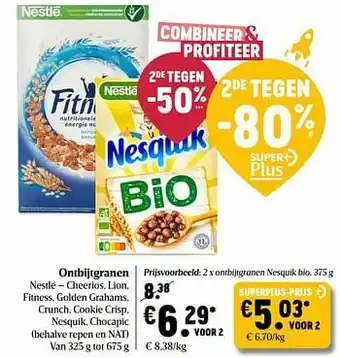 Delhaize Nestlé ontbijtgranen nesquik bio aanbieding