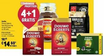 Delhaize Koffie douwe egberts in pads, dessert aanbieding