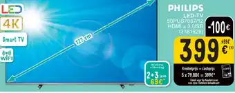 Cora PHILIPS LED-TV 50PUS7657/12 HDMI x 3, USB (3381828) aanbieding
