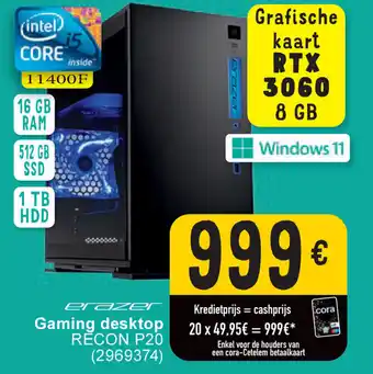 Cora erazer Gaming desktop RECON P20 (2969374) aanbieding