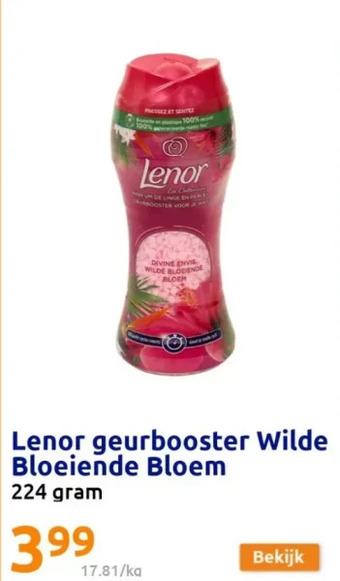 Action Lenor geurbooster wilde bloeiende bloem aanbieding