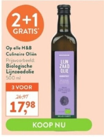 Holland & Barrett Biologische lijnzaadolie 500 ml aanbieding