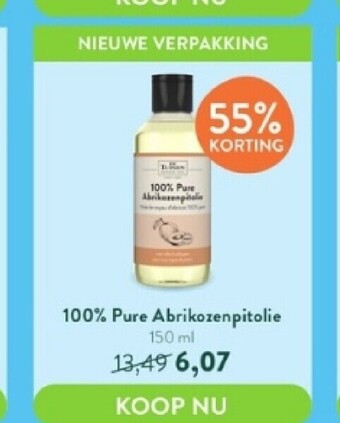 Holland & Barrett 100% pure abrikozenpitolie 150 ml aanbieding