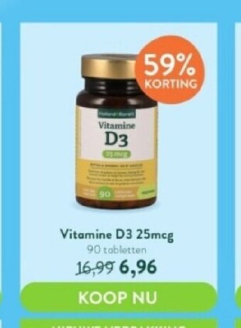 Holland & Barrett Vitamine D3 25mcg aanbieding