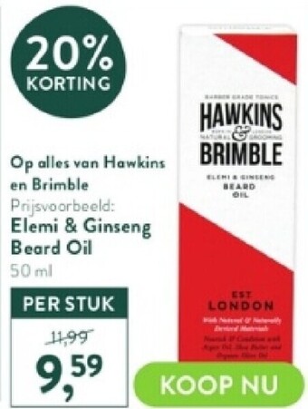 Holland & Barrett Elemi & ginseng beard oil 50 ml aanbieding