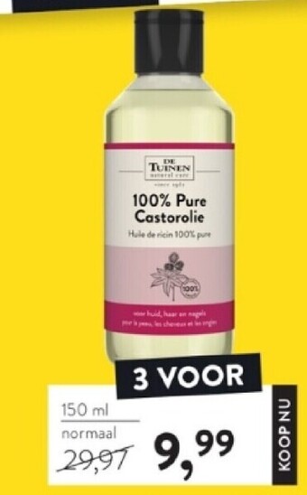 Holland & Barrett 100% pure castorolie aanbieding