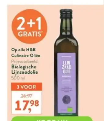 Holland & Barrett Biologische lijnzaadolie 500 ml aanbieding