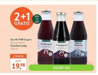 Holland & Barrett Cranberrysap 750 ml aanbieding
