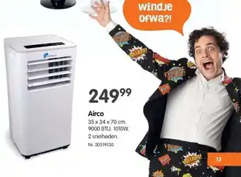 Airco 35 x 34 x 70 cm. 9000 btu. 1010w.