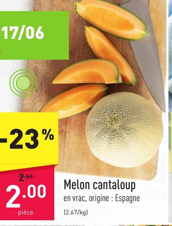 ALDI Melon cantaloup aanbieding