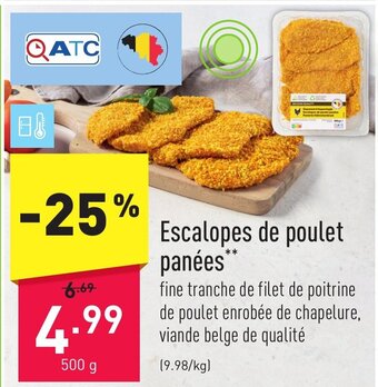 ALDI Escalopes de poulet panees aanbieding