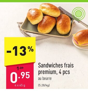 ALDI Sandwiches frais premium, 4 pcs aanbieding