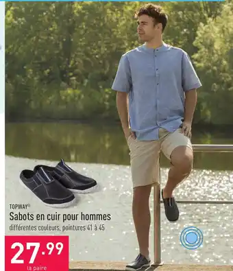 TOPWAY Sabots en cuir pour hommes