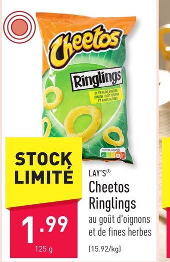 ALDI Lay's Cheetos Ringlings 125g aanbieding