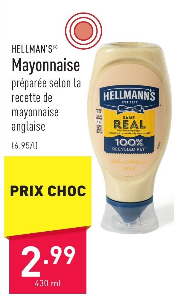HELLMAN'S Mayonnaise 430ml promotie bij ALDI