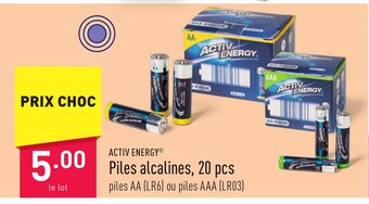 ALDI ACTIV ENERGY Piles alcalines, 20 pcs aanbieding