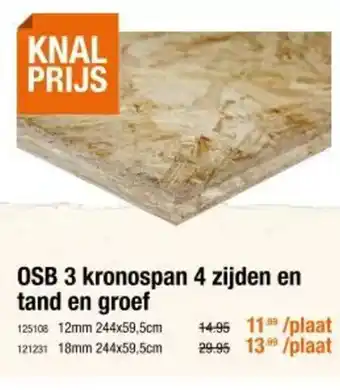 Cevo OSB 3 kronospan 4 zijden en tand en groef 12mm 244x59,5cm aanbieding