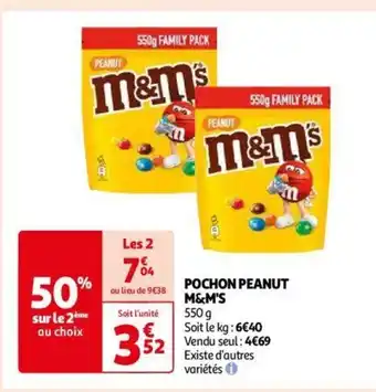 Auchan POCHON PEANUT M&M'S 550 g les 2 aanbieding