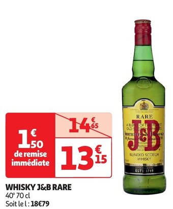 Auchan WHISKY J&B RARE 40° 70 cl aanbieding