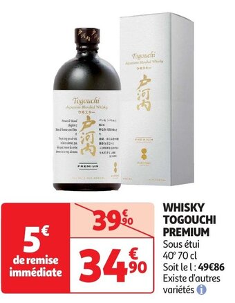 Auchan WHISKY TOGOUCHI PREMIUM Sous étui 40° 70 cl aanbieding