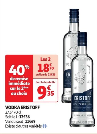 Auchan VODKA ERISTOFF 37.5 70cl aanbieding