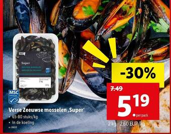 Lidl Verse Zeeuwse Mosselen ,super' aanbieding