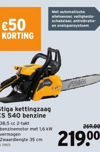 Stiga kettingzaag CS 540 benzine