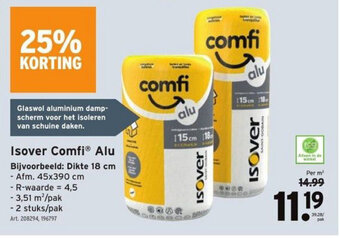 GAMMA Isover Comfi® Alu Glaswol aluminium damp-scherm voor het isoleren van schuine daken aanbieding
