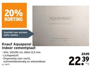 GAMMA Knauf Aquapanel Indoor cementplaat aanbieding