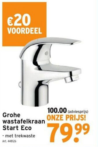 GAMMA Grohe wastafelkraan Start Eco aanbieding