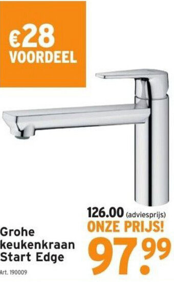 GAMMA Grohe keukenkraan Start Edge aanbieding