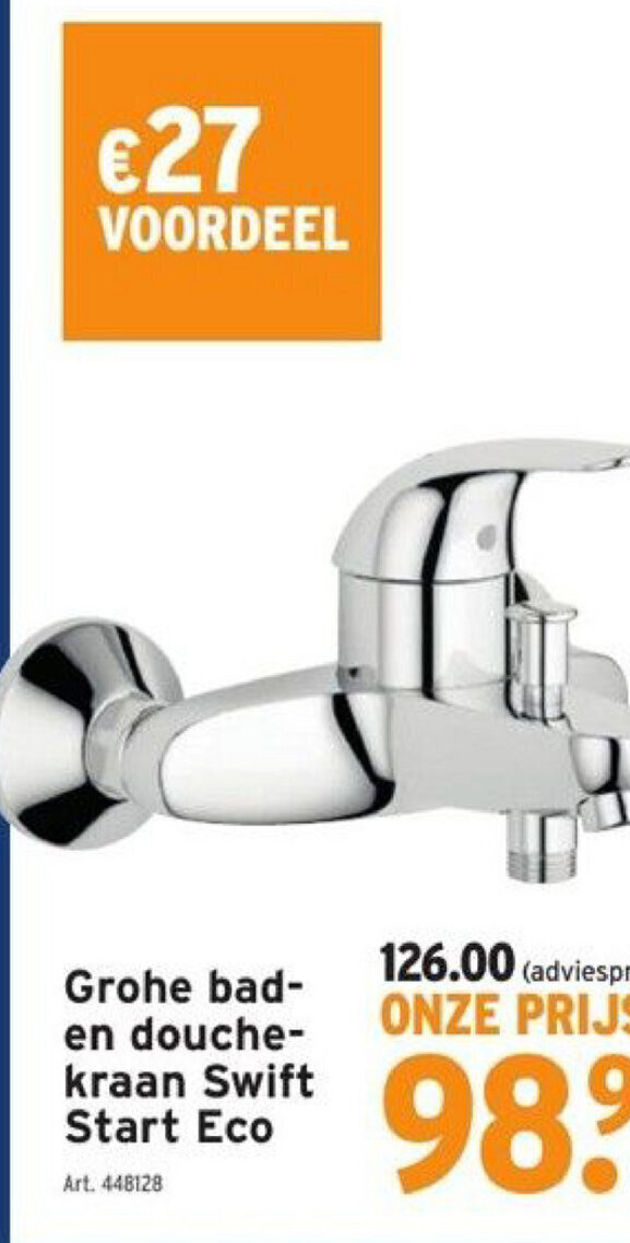 Grohe baden douchekraan Swift Start Eco promotie bij GAMMA