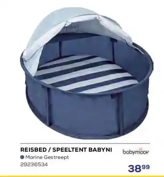 Reisbed / speeltent babyni marine gestreept