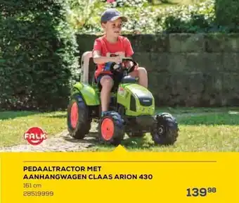 Supra Bazar Pedaaltractor met aanhangwagen claas arion 430 161 cm aanbieding