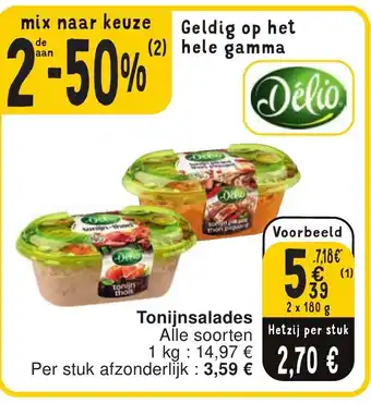 Cora Tonijnsalades 2 x 180g aanbieding