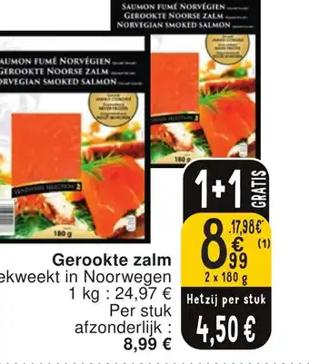 Cora Gerookte zalm Gekweekt 2 x 180g aanbieding