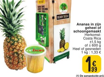 Cora Ananas in zijn geheel of schoongemaakt aanbieding