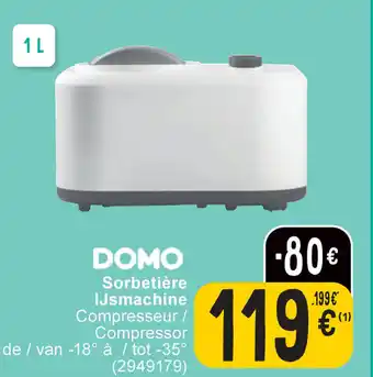 DOMO Sorbetière IJsmachine Compresseur 1L