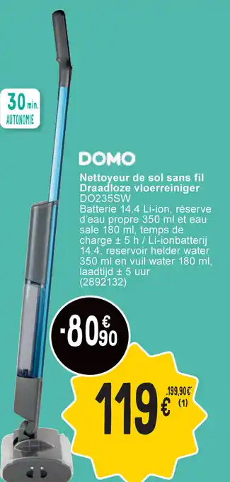 Cora DOMO Draadloze vloerreiniger aanbieding