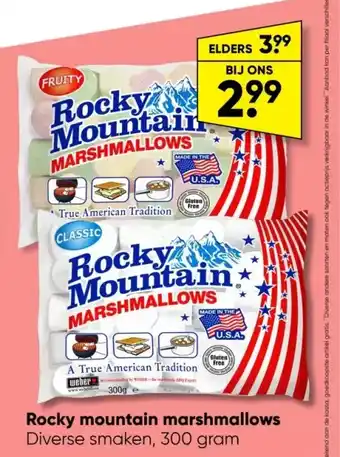 Rocky mountain marshmallows diverse smaken, 300 gram