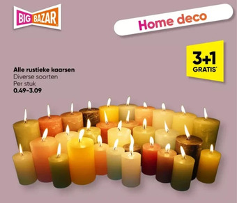 Big Bazar Alle rustieke kaarsen aanbieding